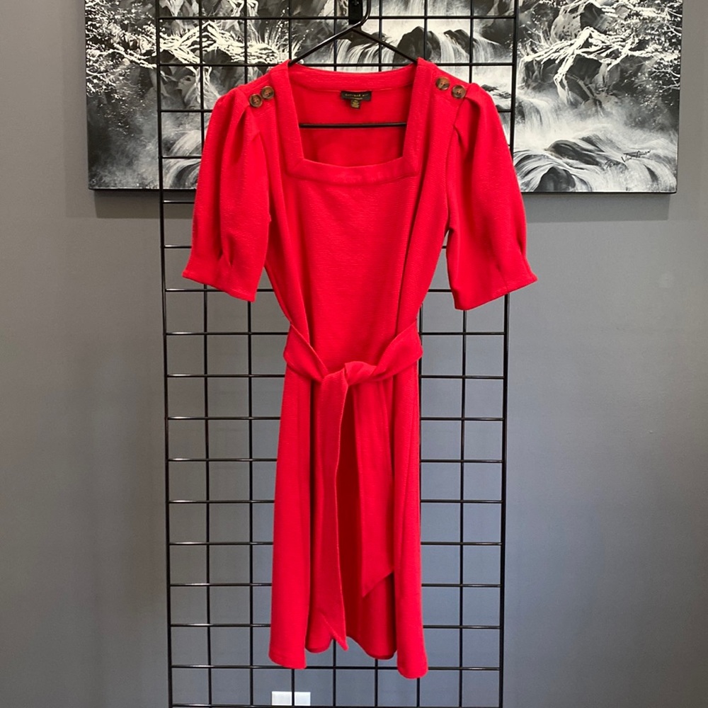 Anthropologie Red knee length dress